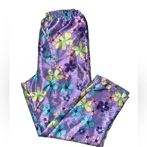 ☠️5/$20 ☠️ESLEEP | GIRLS SILKY FLORAL TIE WAIST PJ BOTTOMS SZ 12